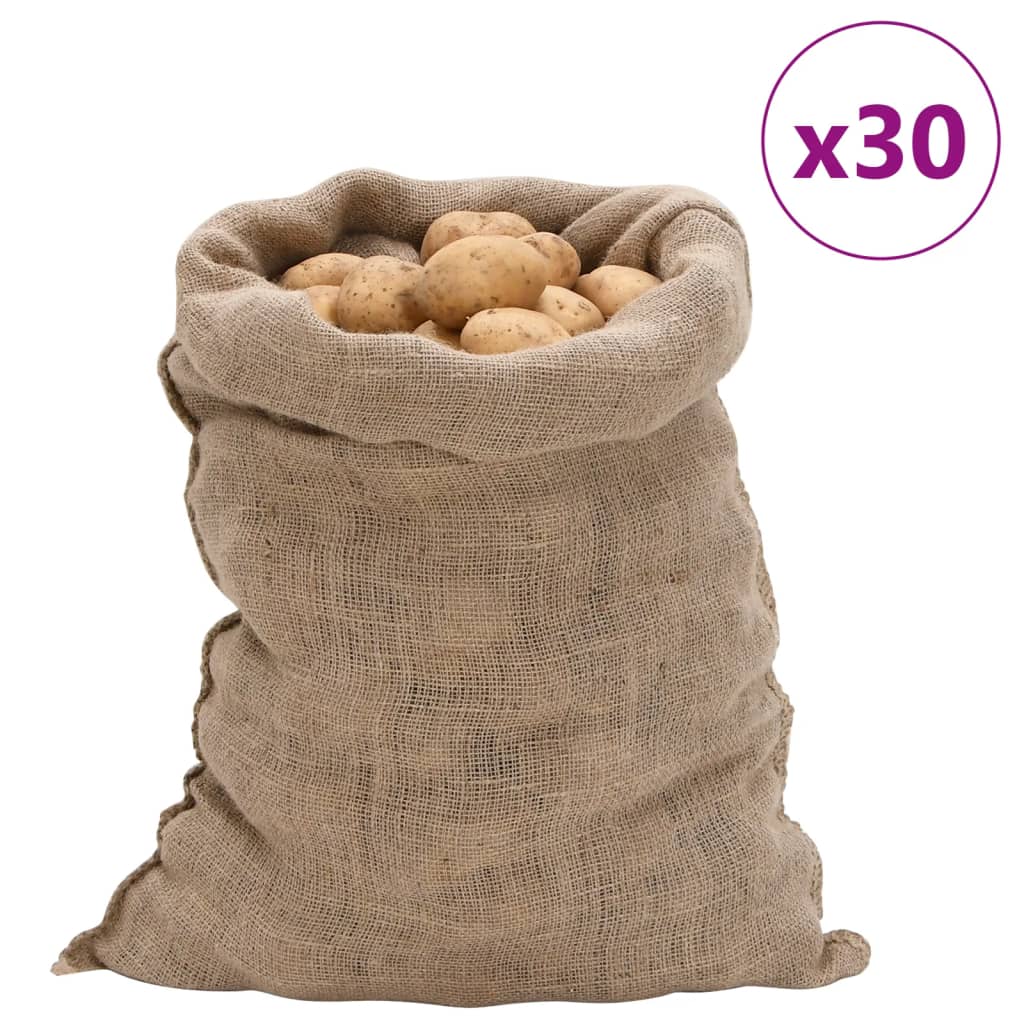 vidaXL Jutesekker 30 stk 60x105 cm 100% jute 220 gsm