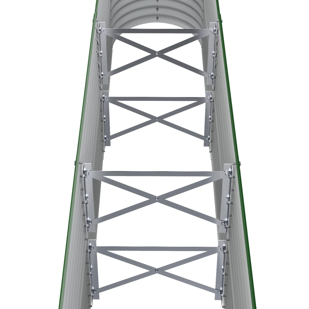 vidaXL Plantekasse pulverlakkert stål 152x40x68 cm grønn