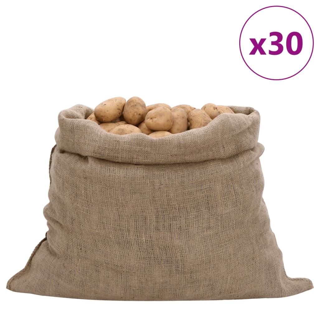 vidaXL Jutesekker 30 stk 100x110 cm 100% jute 220 gsm