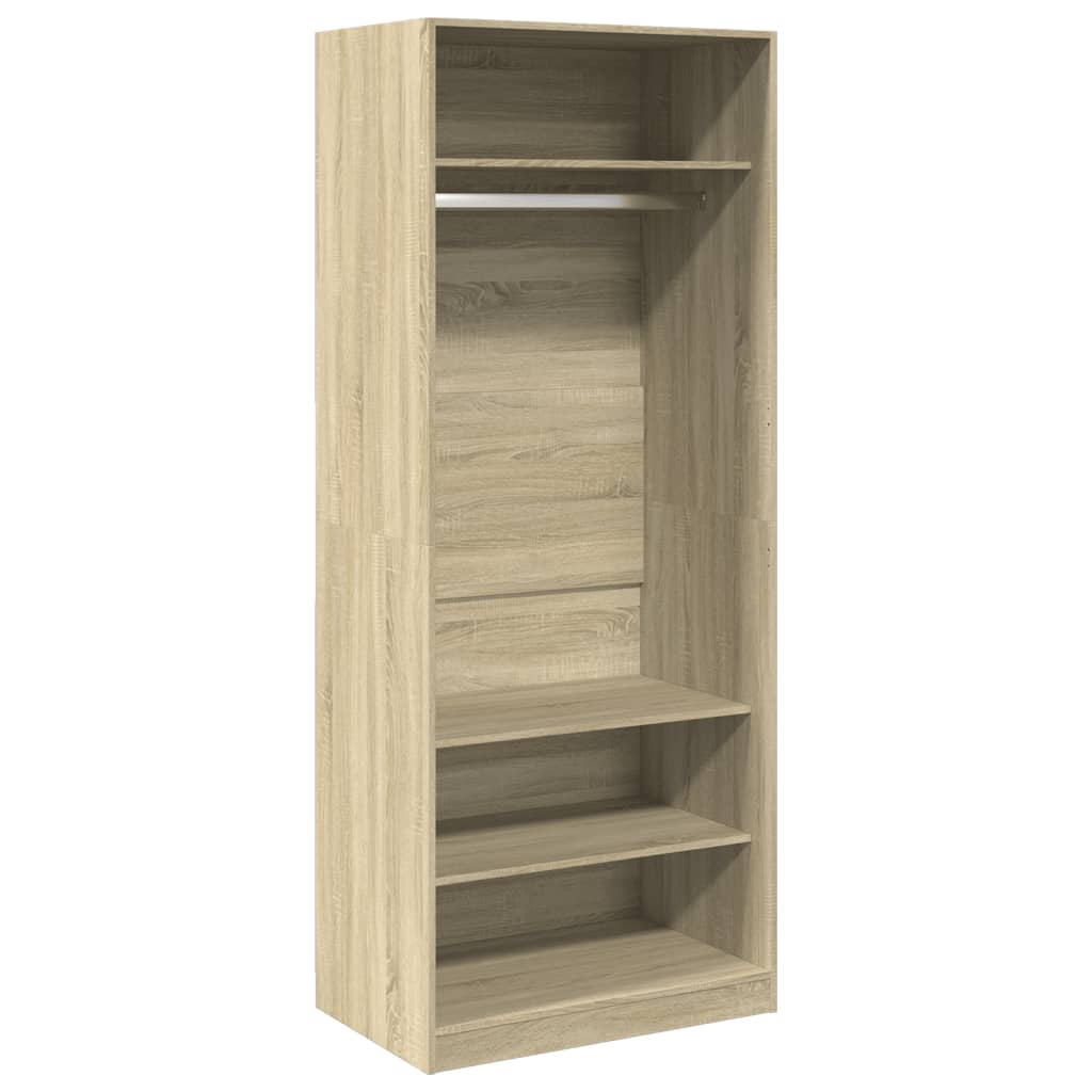 vidaXL Garderobe sonoma eik 80x50x200 cm konstruert tre