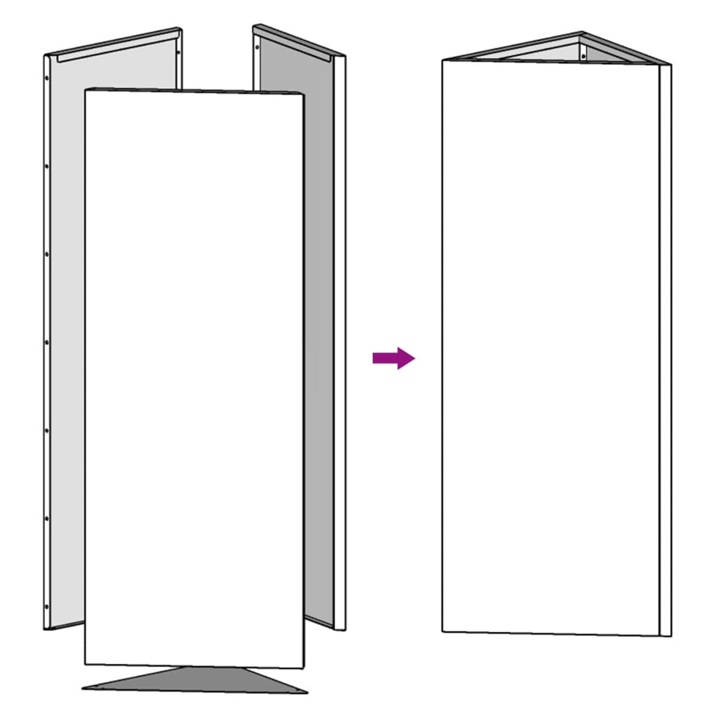 vidaXL Plantekasse hvit trekantet 30x26x75 cm stål