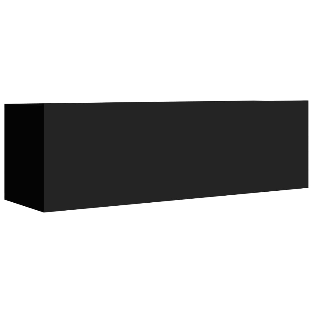 vidaXL TV-benk 4 stk svart 100x30x30 cm sponplate