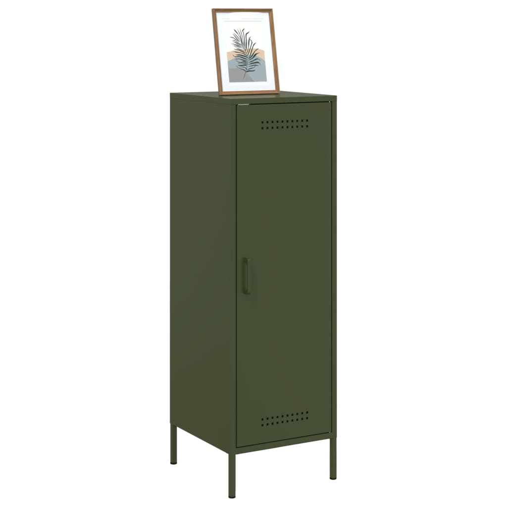 vidaXL Highboard olivengrønn 36x39x113 cm stål