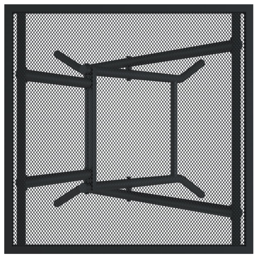 vidaXL Sammenleggbart hagebord antrasitt 50x50x72 cm stål netting