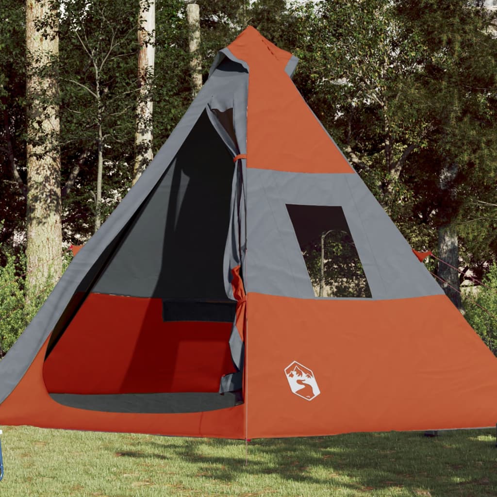 vidaXL Campingtelt tipi 7 personer oransje vanntett