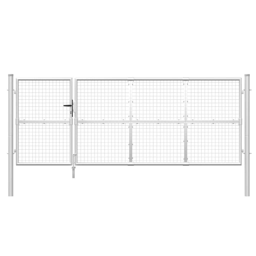 vidaXL Hageport netting sølv 350x175 cm galvanisert stål