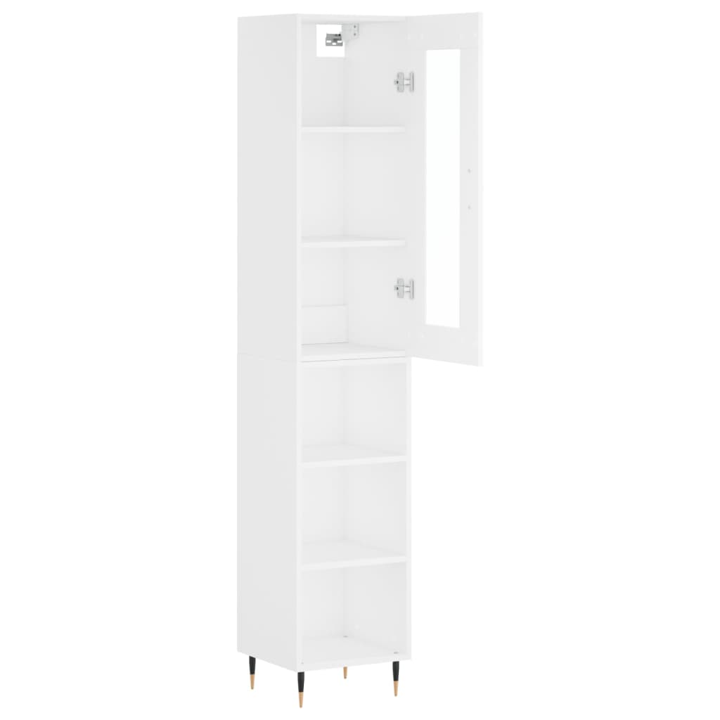 vidaXL Highboard hvit 34,5x34x180 cm konstruert tre