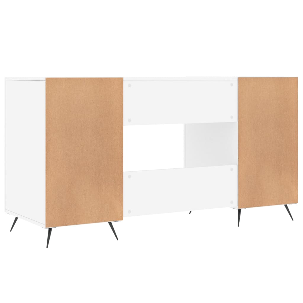 vidaXL Skrivebord hvit 140x50x75 cm konstruert tre