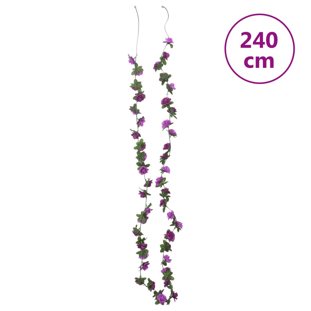 vidaXL Blomsterkranser for jul 6 stk lyselilla 240 cm