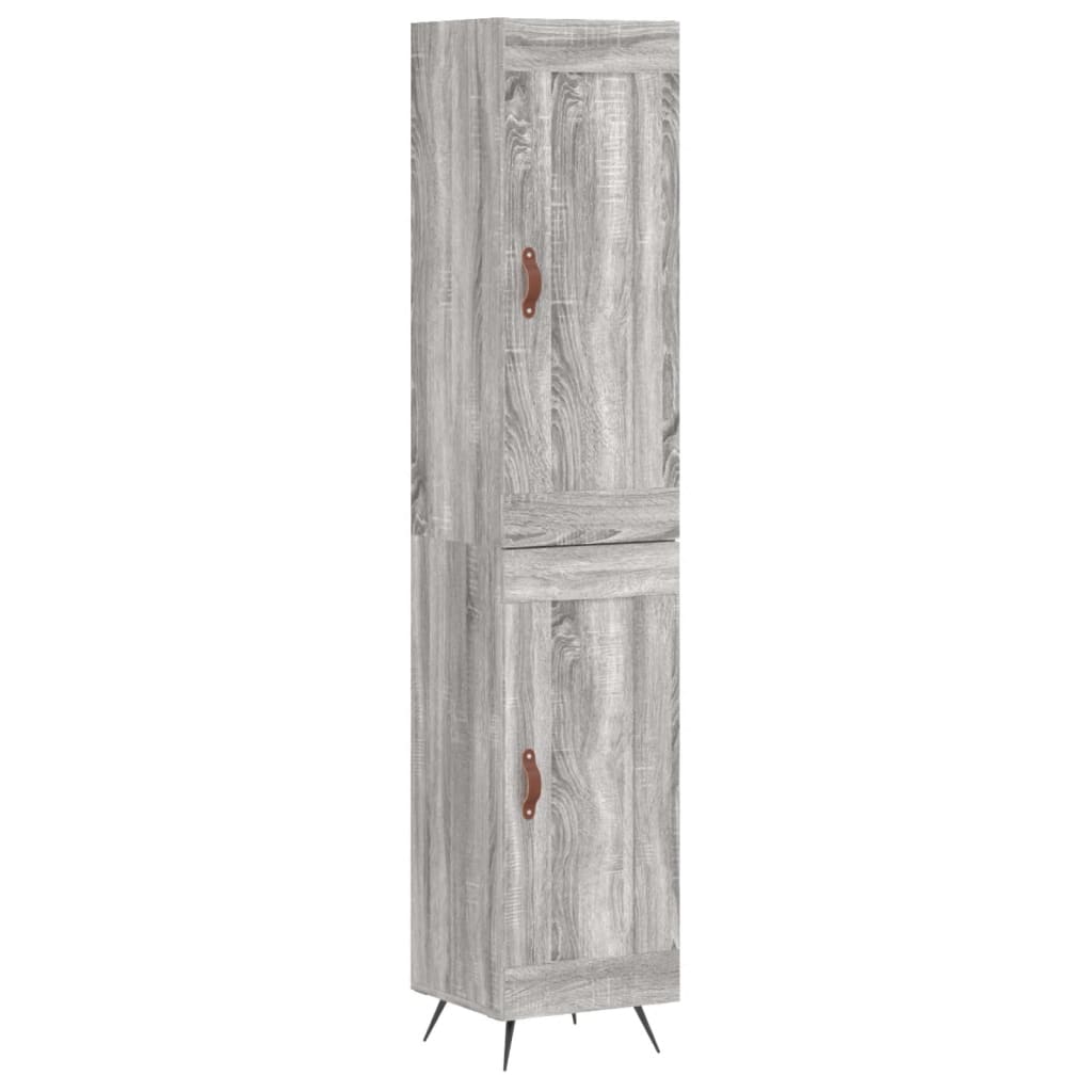 vidaXL Highboard grå sonoma 34,5x34x180 cm konstruert tre