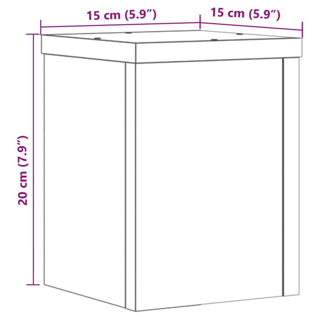 vidaXL Plantestativer 2 stk hvit 15x15x20 cm konstruert tre