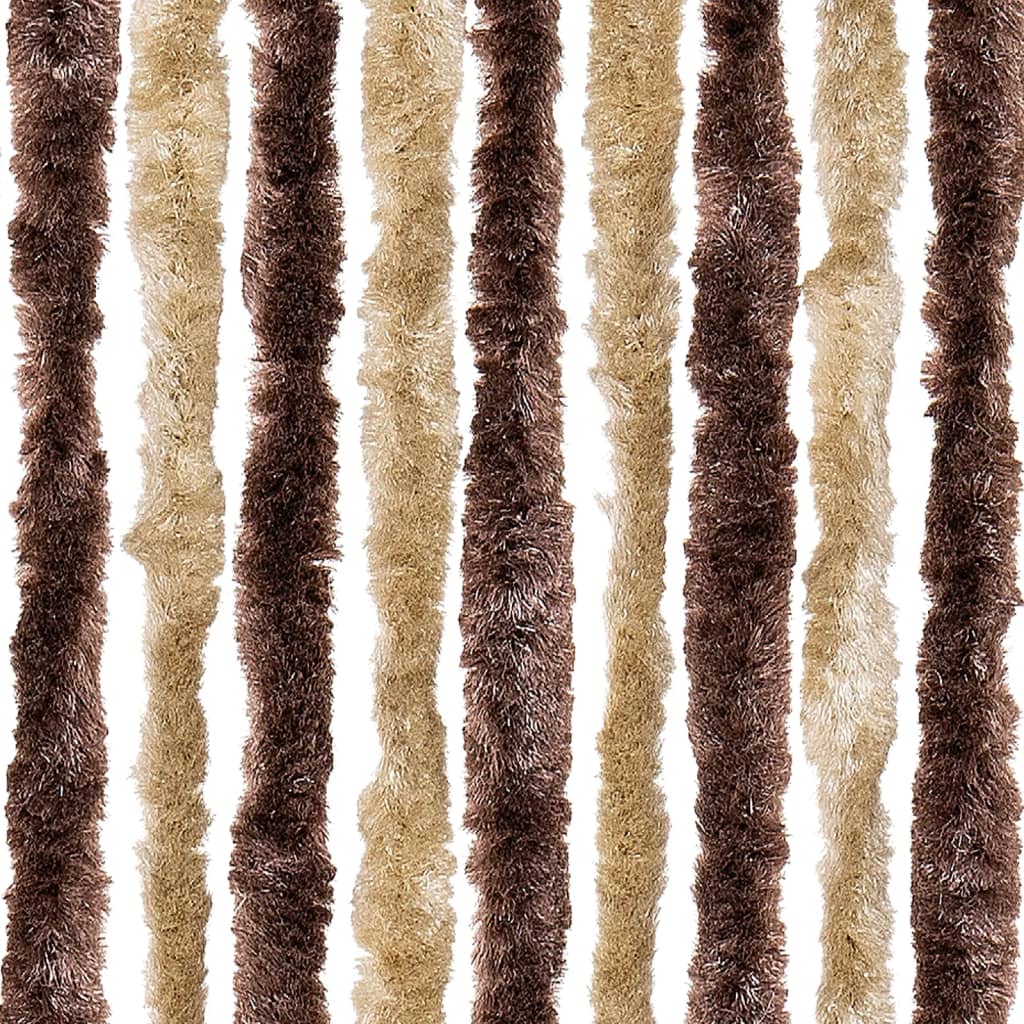 vidaXL Insektgardin lysebrun og beige 56x200 cm chenille