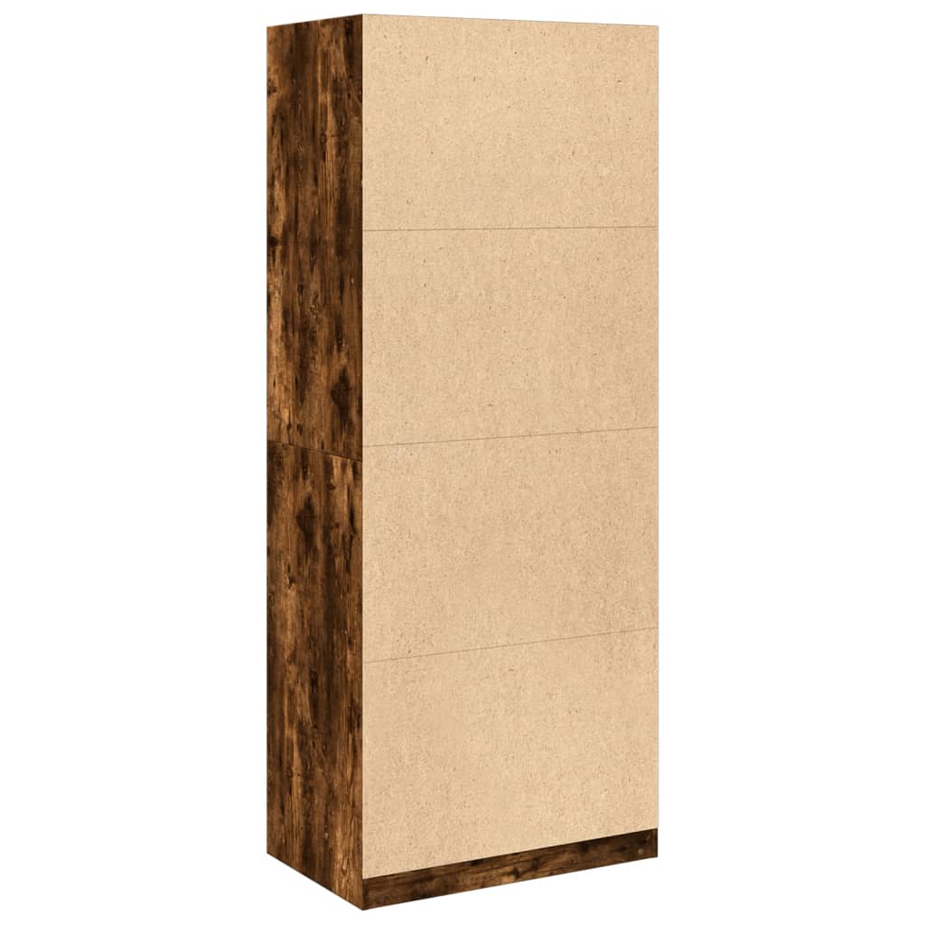 vidaXL Garderobe røkt eik 80x50x200 cm konstruert tre