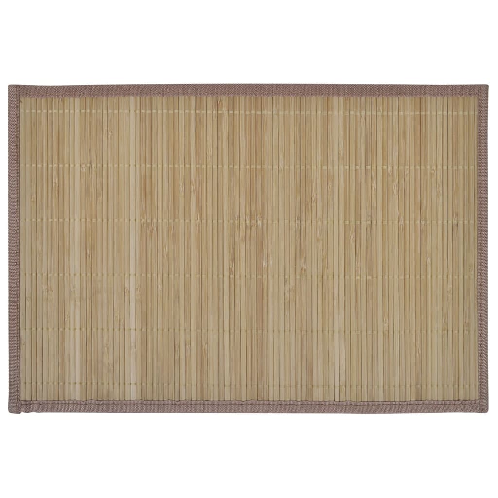 6 Bambus kuvertbrikker 30 x 45 cm, brun