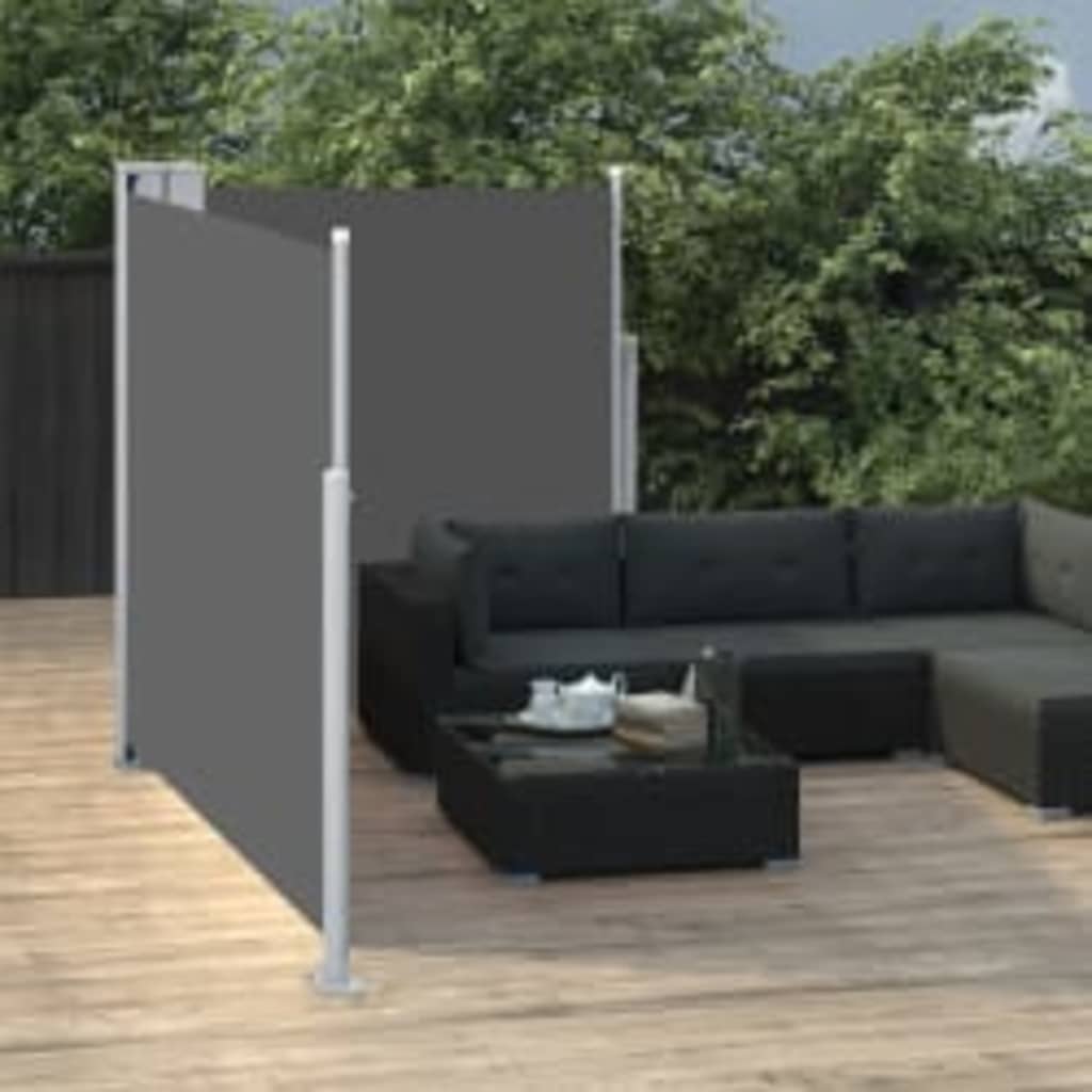 vidaXL Uttrekkbar sidemarkise antrasitt 160x600 cm