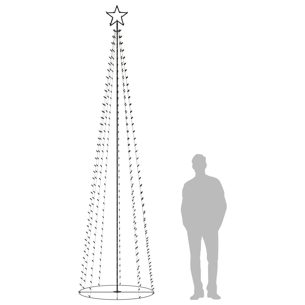 vidaXL Juletre kjegle 400 fargerike lysdioder 100x360 cm