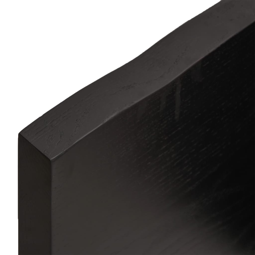 vidaXL Bordplate mørkebrun 60x40x(2-4) cm behandlet heltre eik