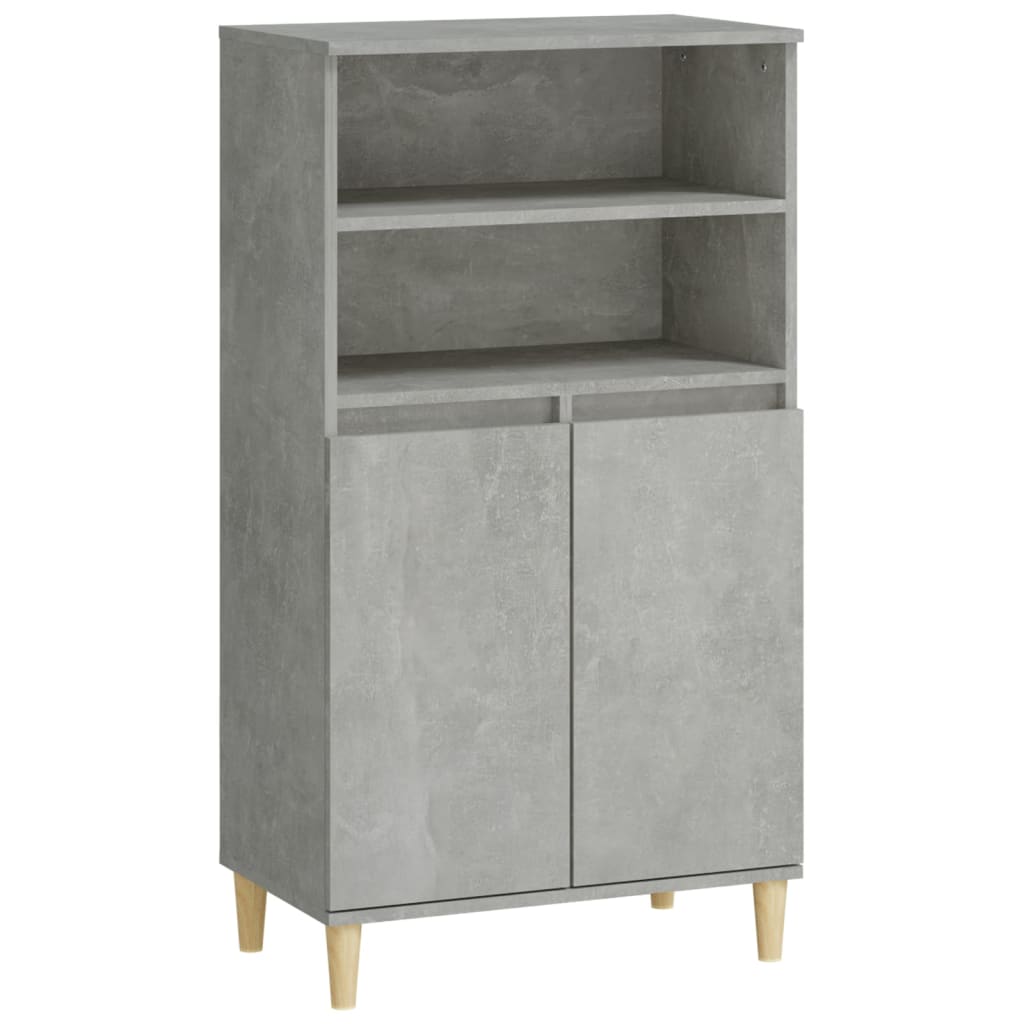 vidaXL Highboard betonggrå 60x36x110 cm konstruert tre