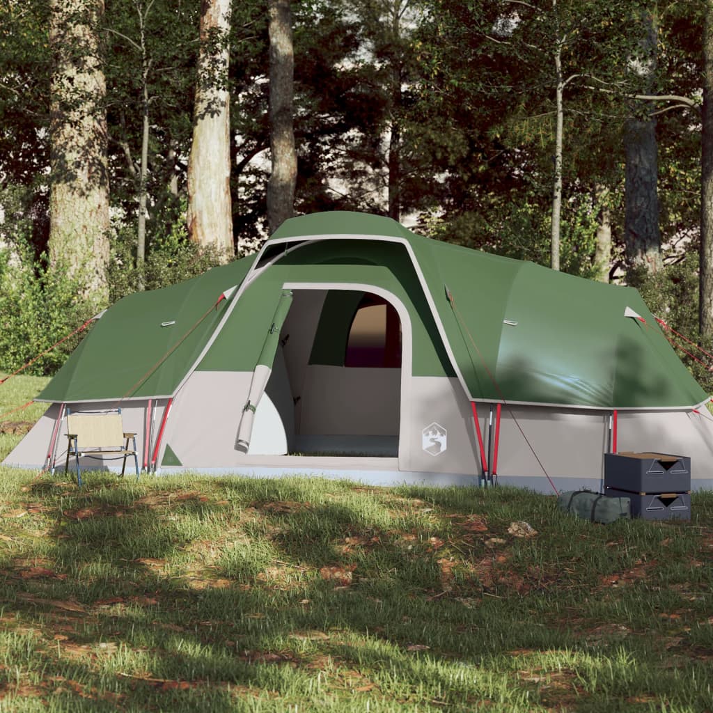 vidaXL Kuppeltelt for camping 11 personer grønn vanntett