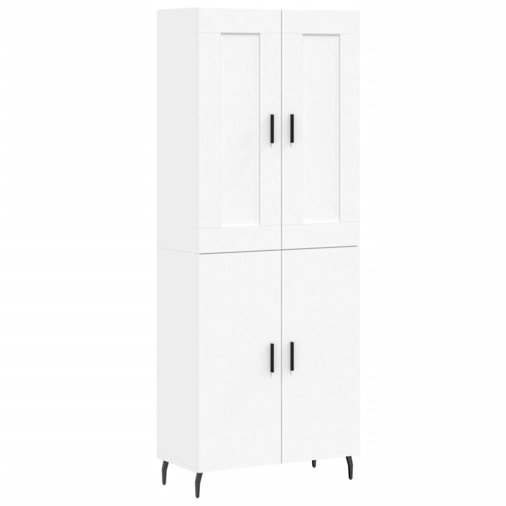 vidaXL Highboard hvit 69,5x34x180 cm konstruert tre