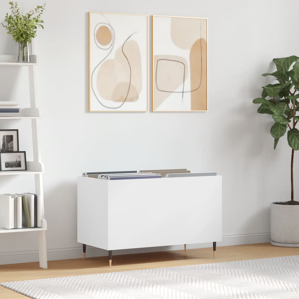 vidaXL Hifi-benk hvit 74,5x38x48 cm konstruert tre