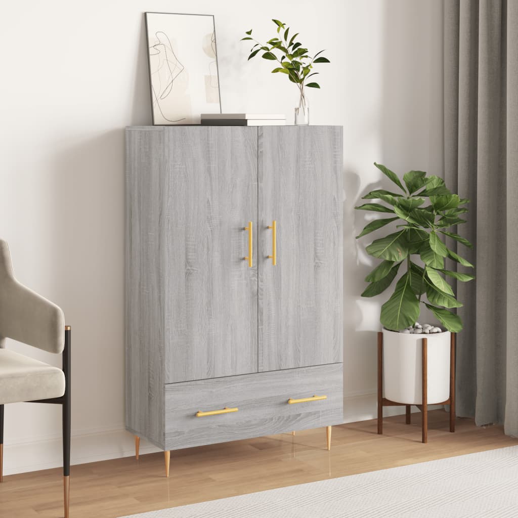 vidaXL Highboard grå sonoma 69,5x31x115 cm konstruert tre