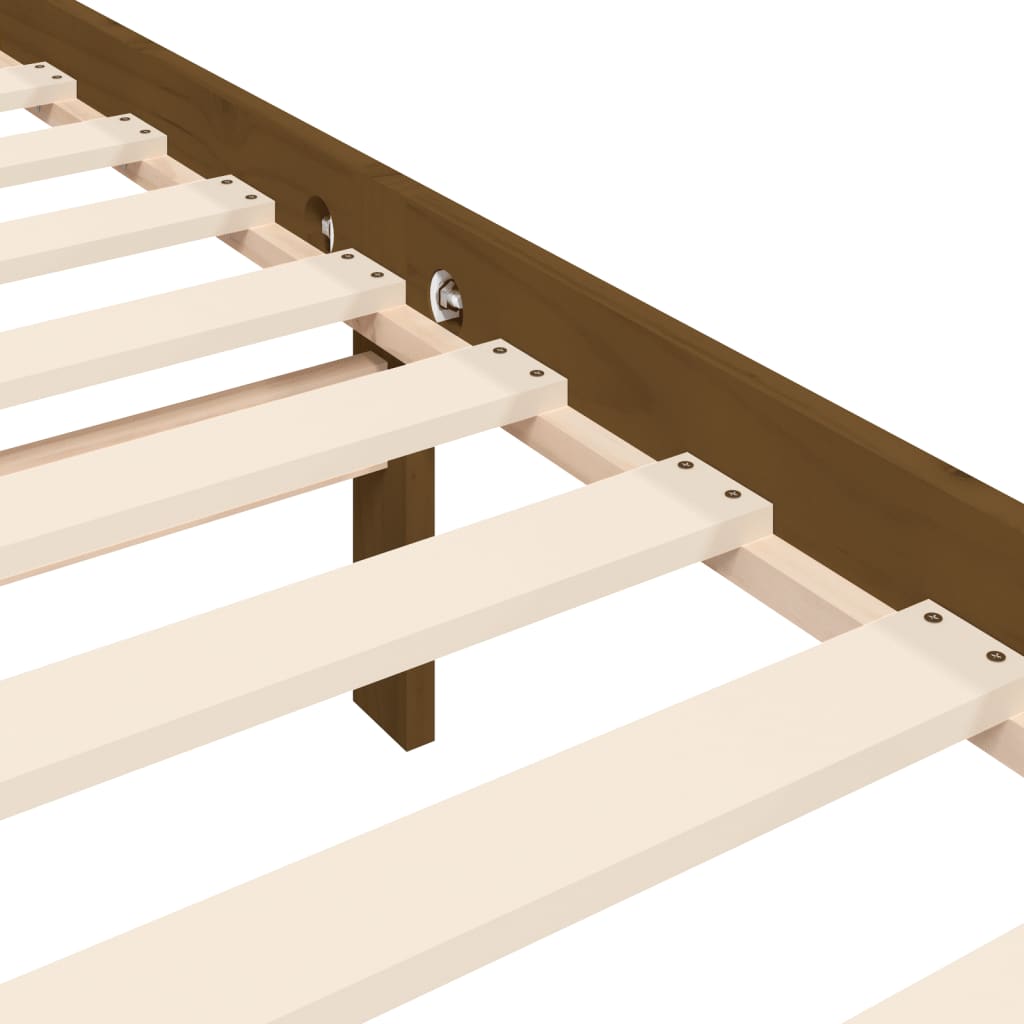 vidaXL Sengeramme med hodegavl honningbrun 100x200 cm heltre