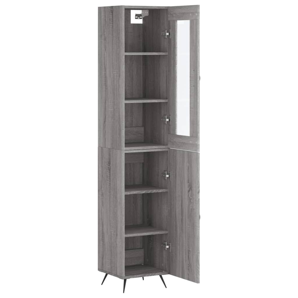 vidaXL Highboard grå sonoma 34,5x34x180 cm konstruert tre