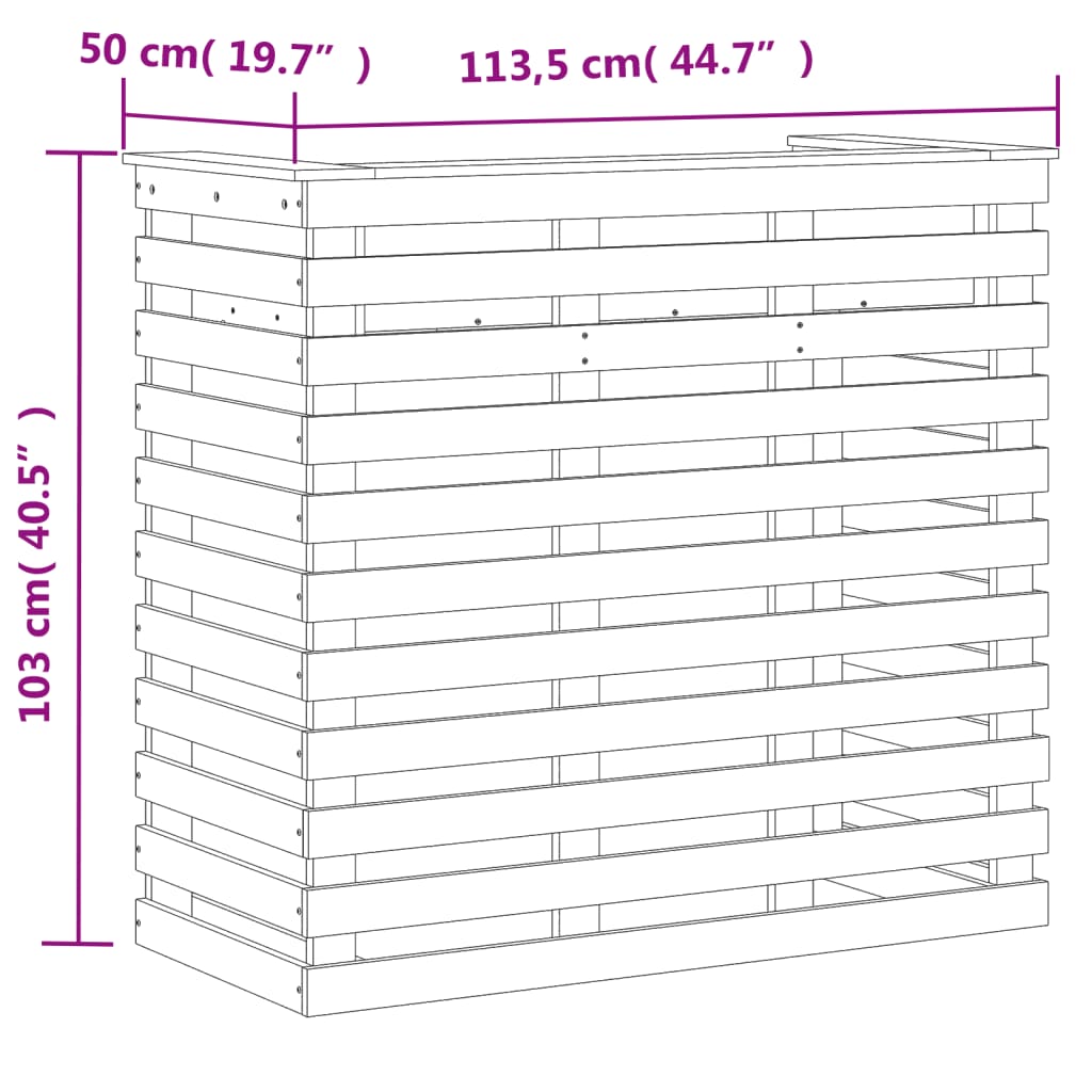 vidaXL Utendørs barbord 113,5x50x103 cm heltre douglasgran