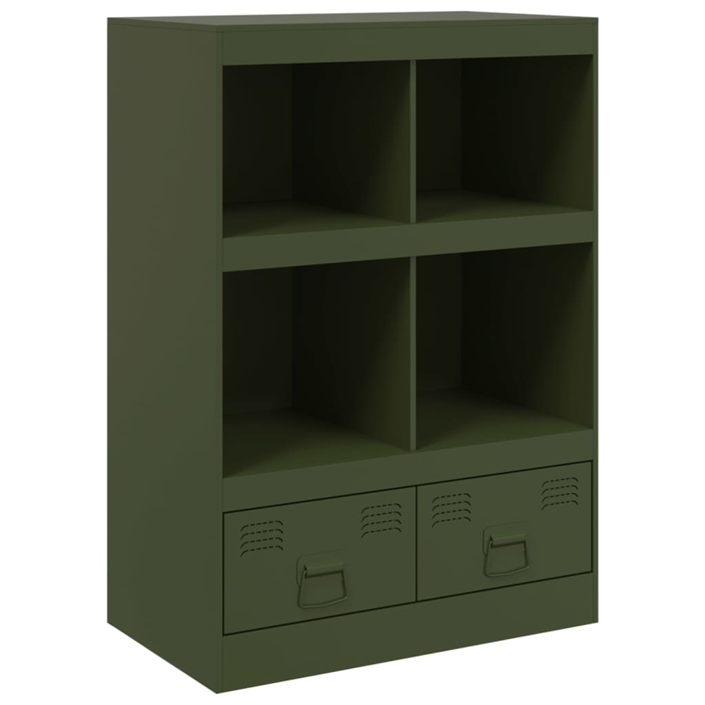 vidaXL Highboard olivengrønn 67x39x95 cm stål