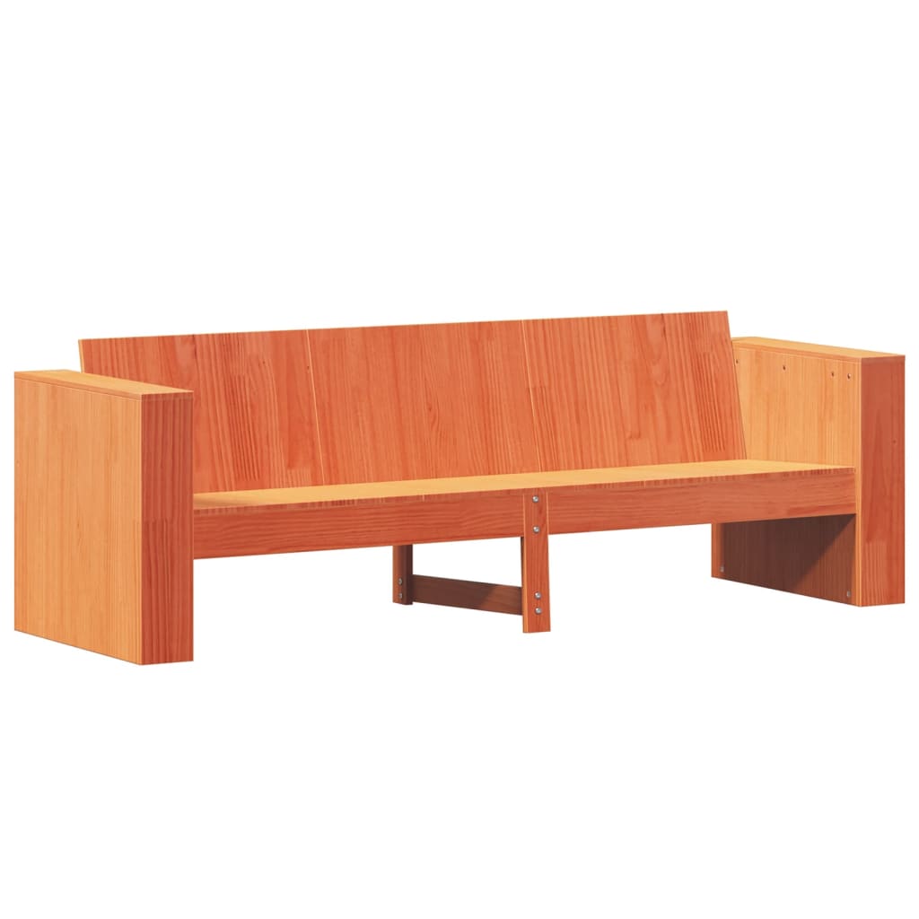 vidaXL Hagesofa 3-seters voksbrun 189x60x62 cm heltre furu