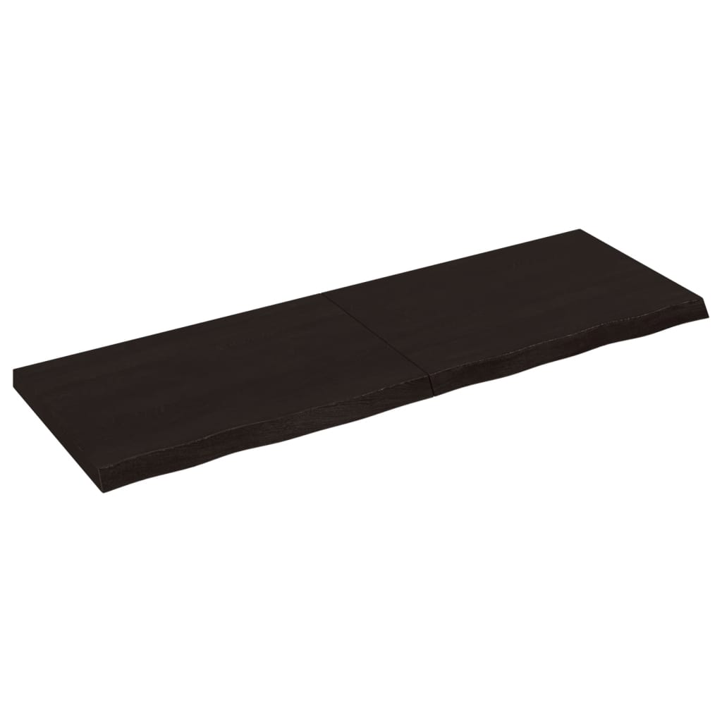 vidaXL Benkeplate til bad mørkebrun 120x40x(2-4) cm behandlet heltre