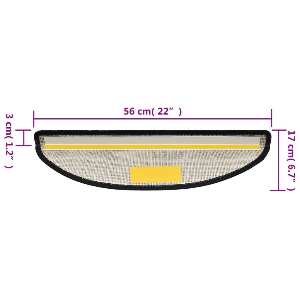 vidaXL Trappematter 10 stk 56x17x3 cm antrasitt