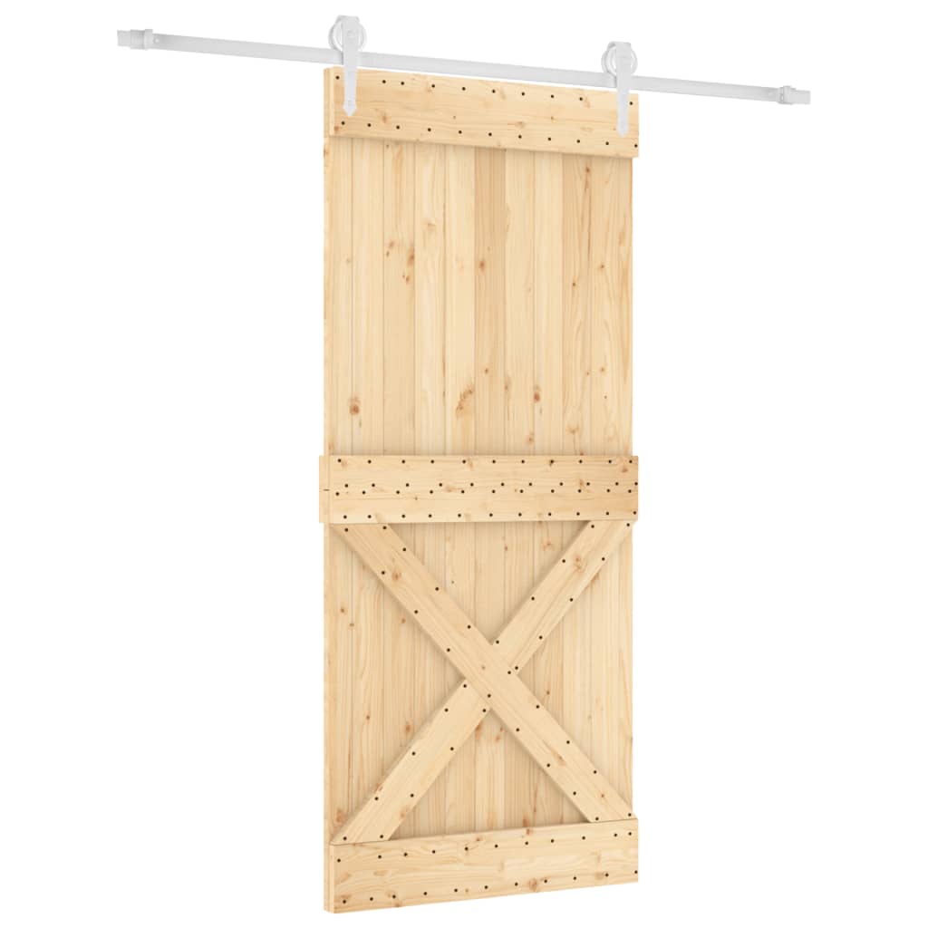 vidaXL Skyvedør med monteringstilbehør 90x210 cm heltre furu