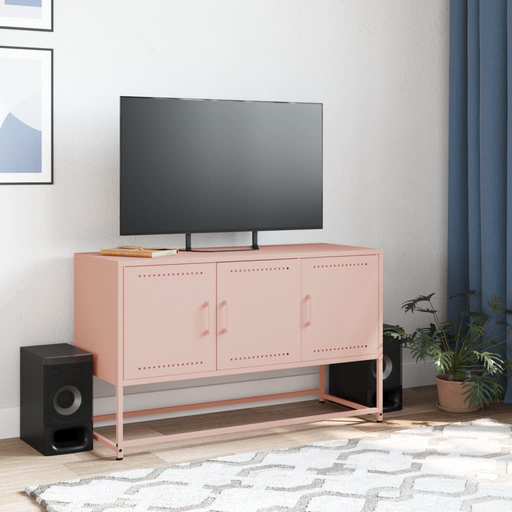 vidaXL TV-benk rosa 100,5x39x60,5 cm stål