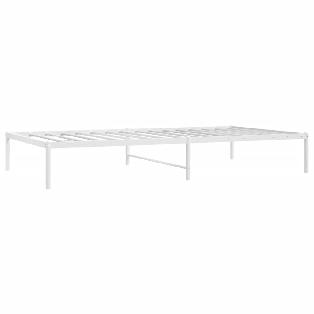 vidaXL Sengeramme i metall hvit 107x203 cm