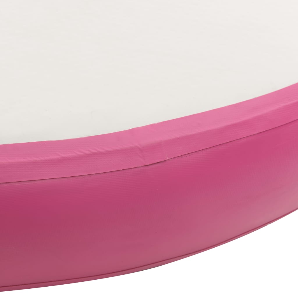 vidaXL Oppblåsbar gymnastikkmatte med pumpe 100x100x10 cm PVC rosa