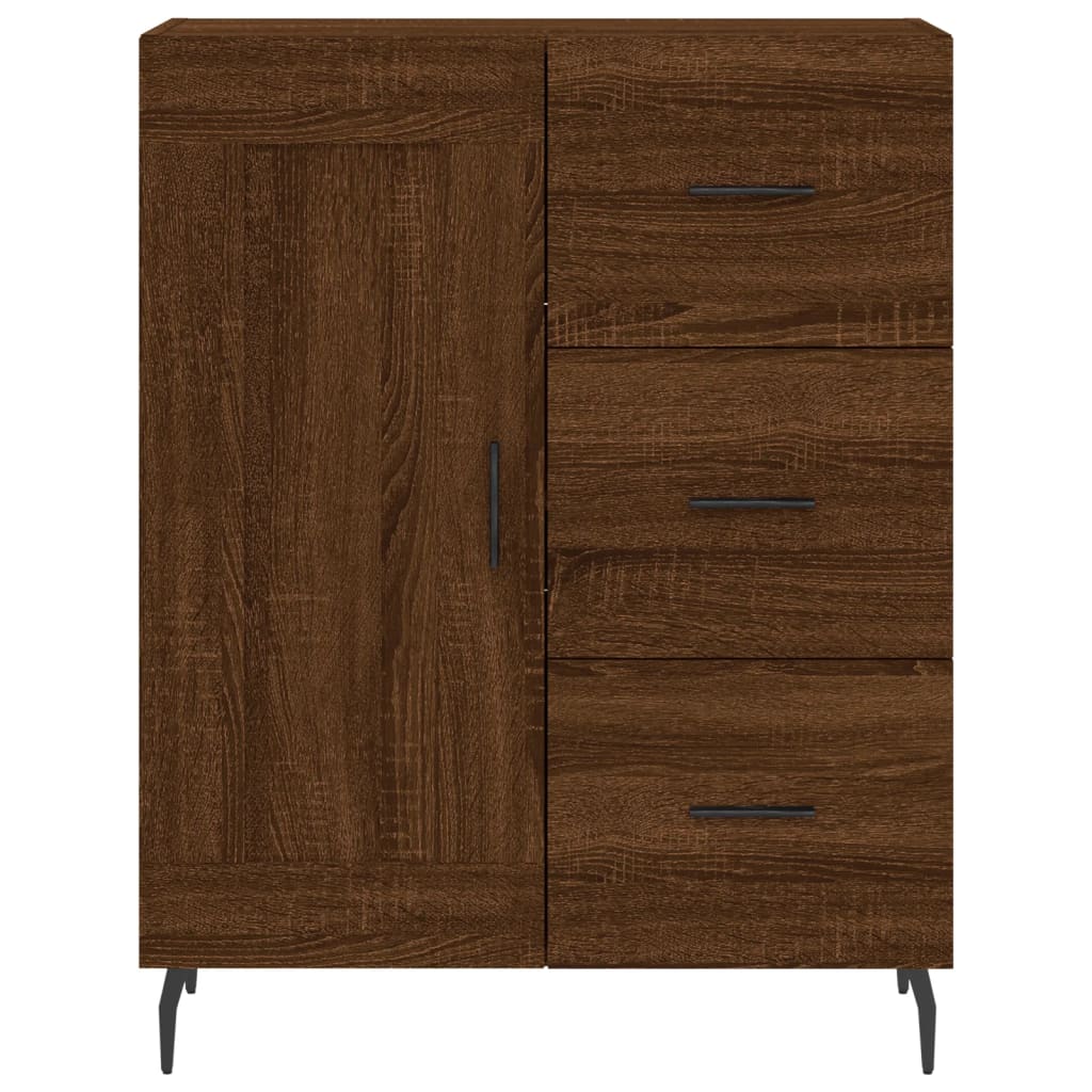 vidaXL Highboard brun eik 69,5x34x180 cm konstruert tre