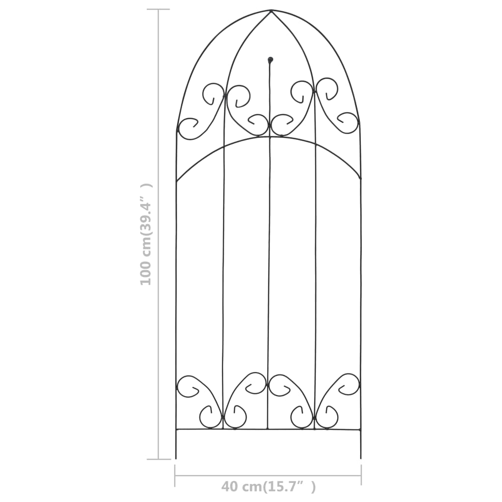 vidaXL Planteklatrestativ 3 stk svart 40x100 cm jern