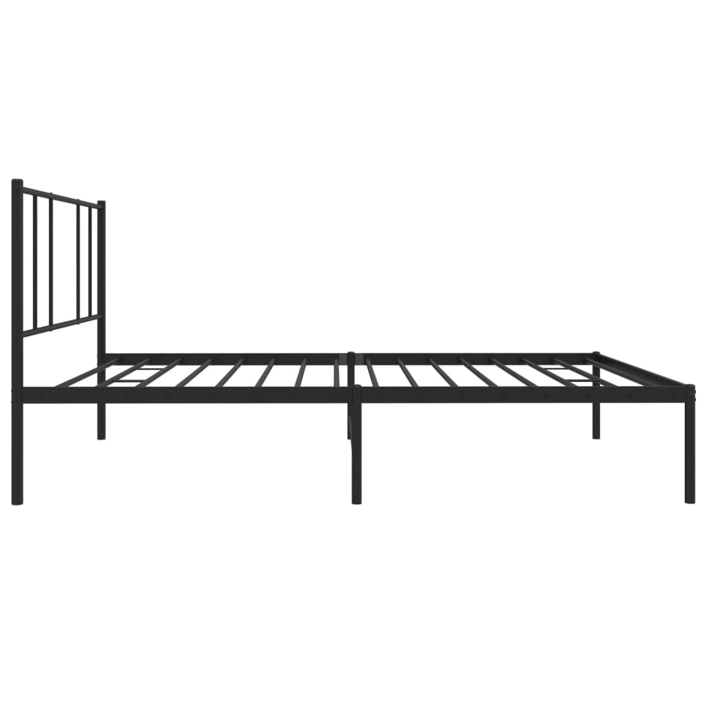 vidaXL Sengeramme i metall med hodegavl svart 75x190 cm