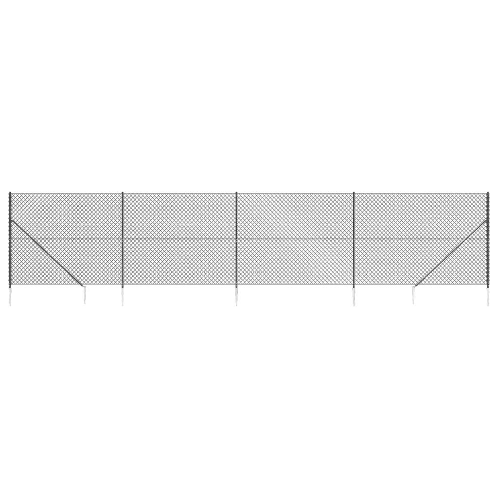 vidaXL Nettinggjerde med stolpespyd 1,8x10 m antrasitt