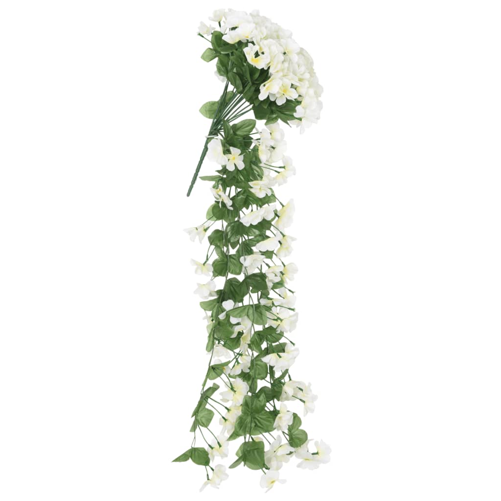 vidaXL Kunstige blomsterkranser 3 stk hvit 250 cm