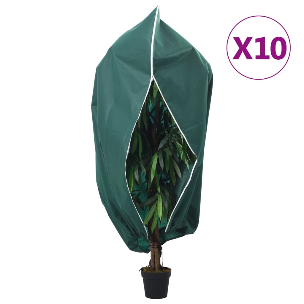 vidaXL Plantefleecetrekk med glidelås 10 stk 70 g/m² 3,93x3,5 m