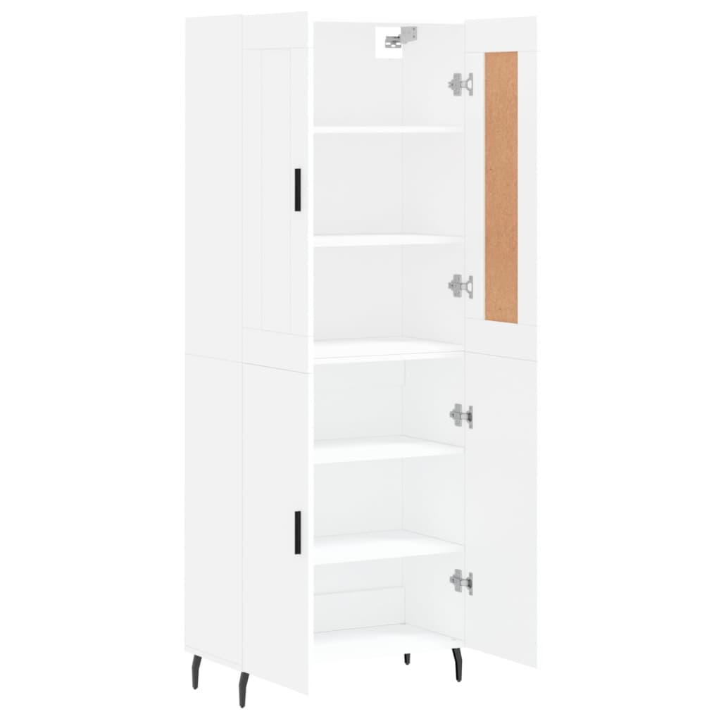 vidaXL Highboard hvit 69,5x34x180 cm konstruert tre