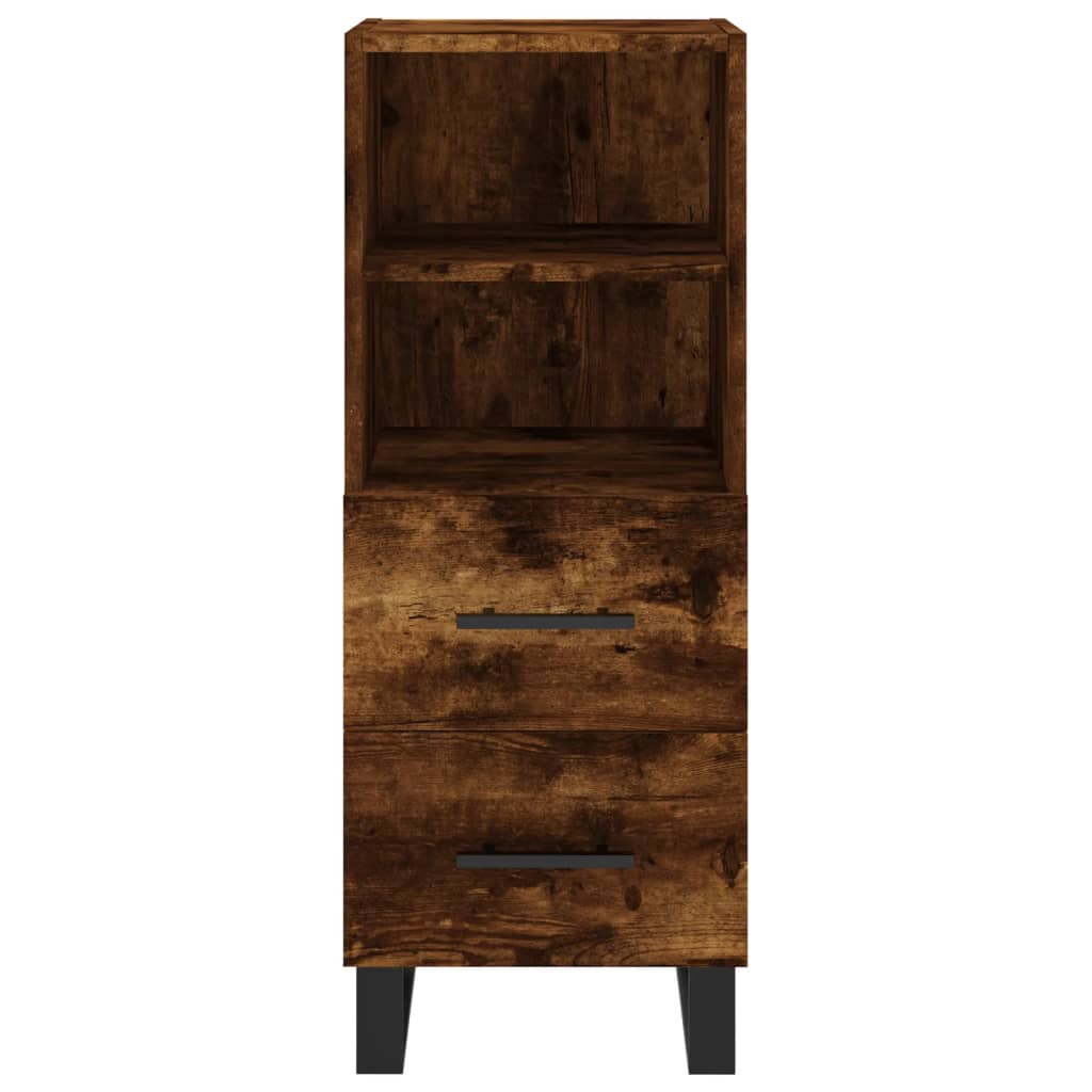 vidaXL Highboard røkt eik 34,5x34x180 cm konstruert tre