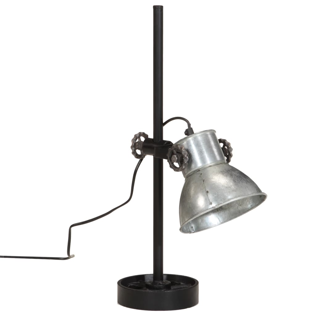 vidaXL Skrivebordslampe 25 W vintage sølv 15x15x55 cm E27