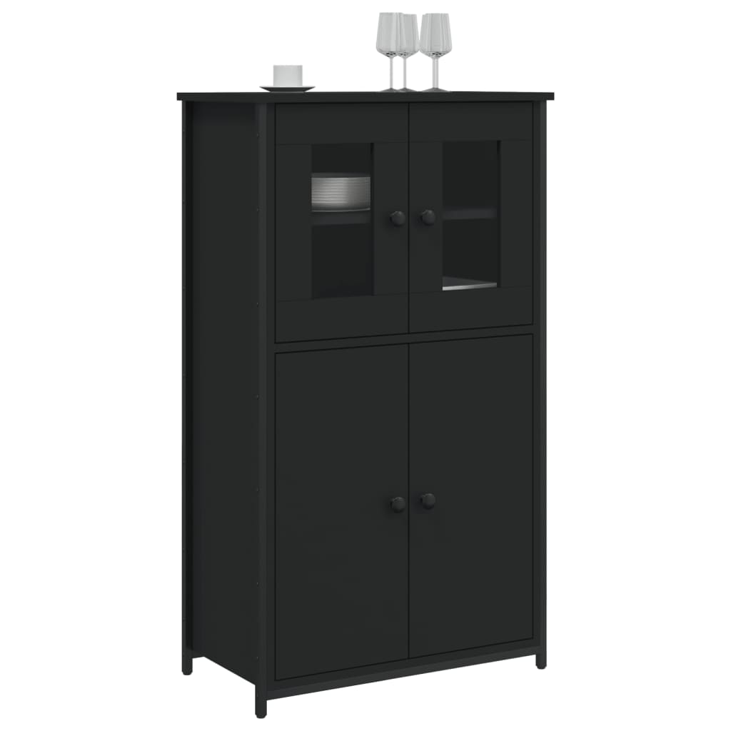 vidaXL Highboard svart 62x32x106,5 cm konstruert tre