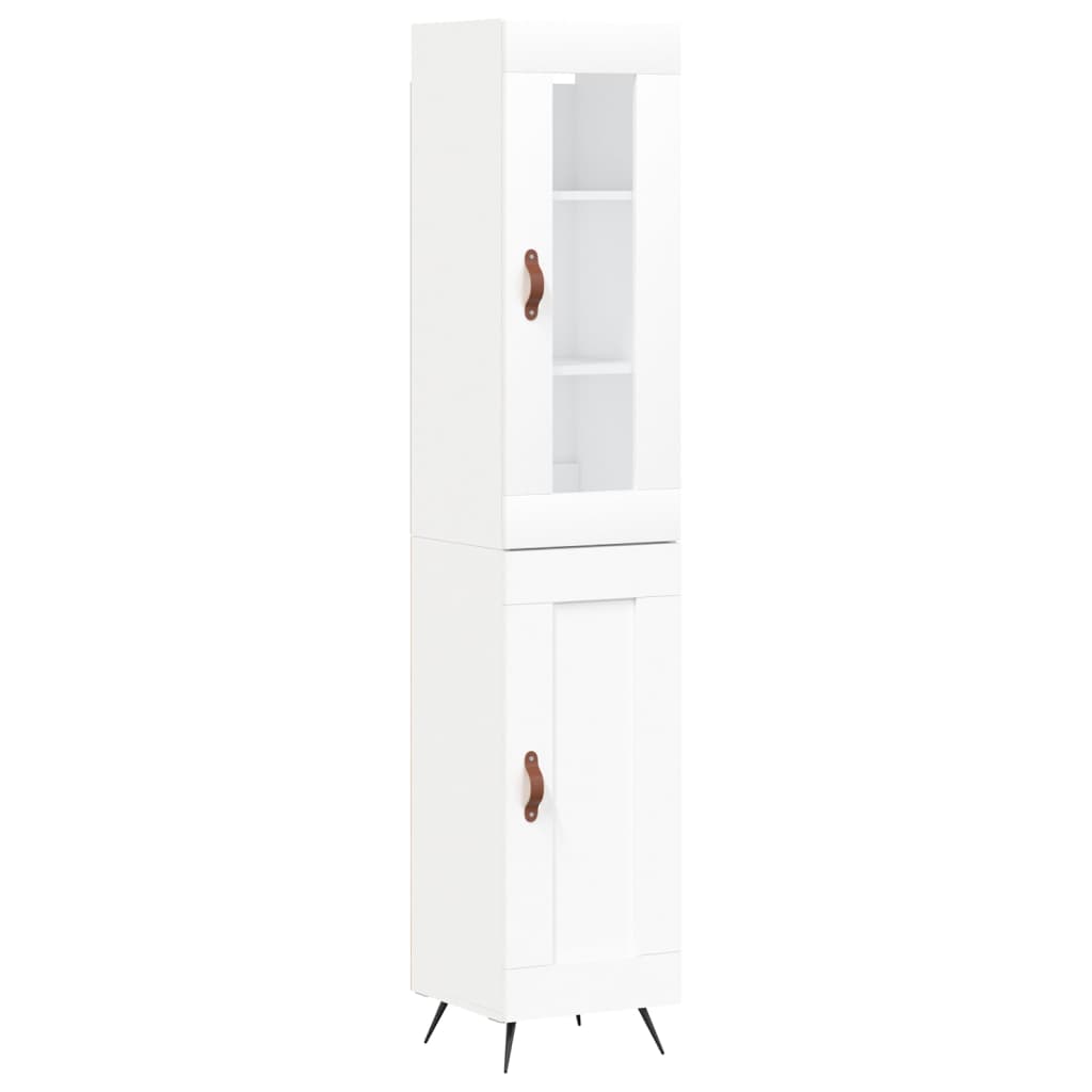 vidaXL Highboard hvit 34,5x34x180 cm konstruert tre