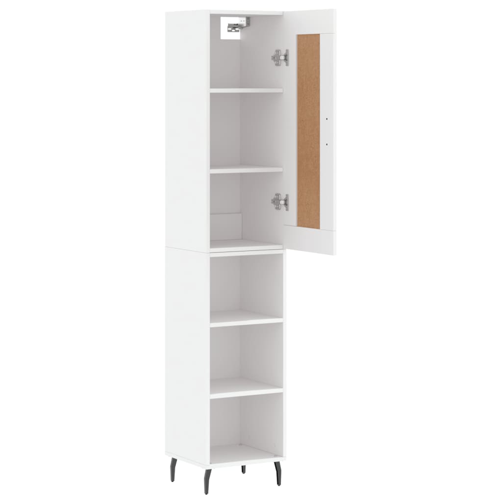 vidaXL Highboard hvit 34,5x34x180 cm konstruert tre