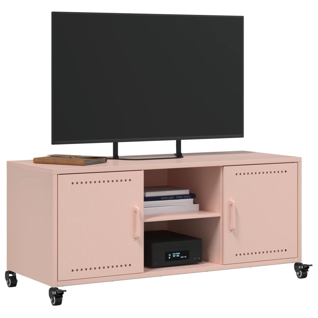 vidaXL TV-benk rosa 100,5x39x43,5 cm stål